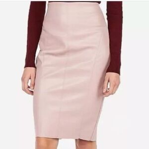 Express Faux Pink Leather Pencil Skirt